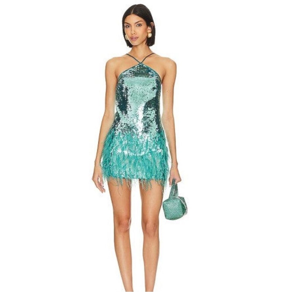 Cult Gaia Blue Halter Sundress Mini